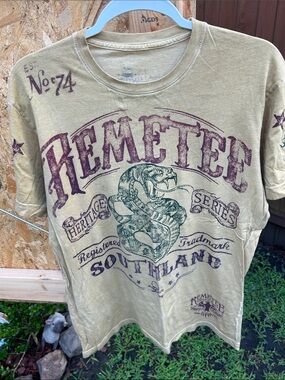Remetef Southland Short Sleeve Graphic Tee - Olive Green